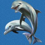 Happy Dolphins Cериграфические панно из стеклянной мозаики Ezarri